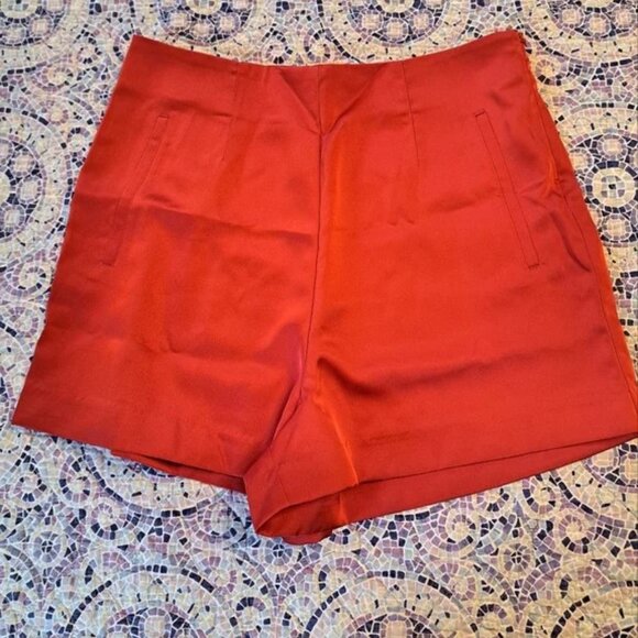 "The Noli Shop" Red Satin Dress Shorts - Picture 1 of 5